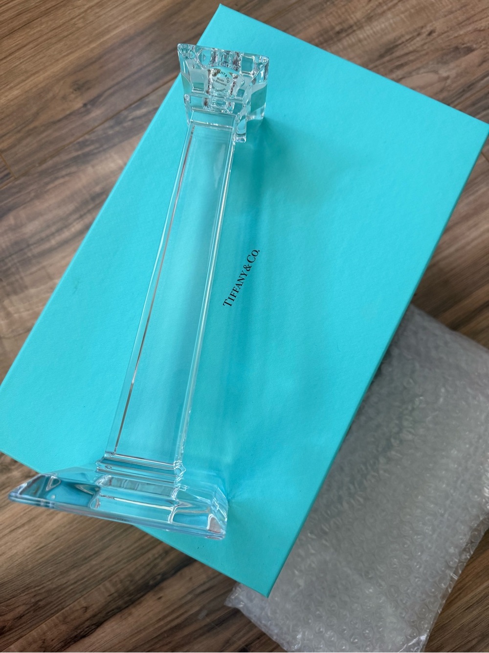 Tiffany & Co. Clear Crystal Candlestick Set  - Tiffany Blue Box